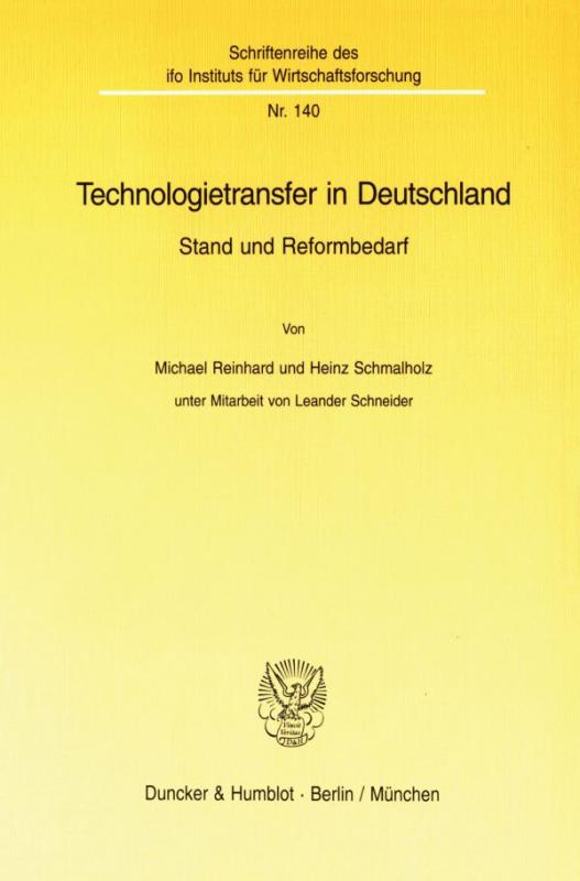 Cover-Bild Technologietransfer in Deutschland.