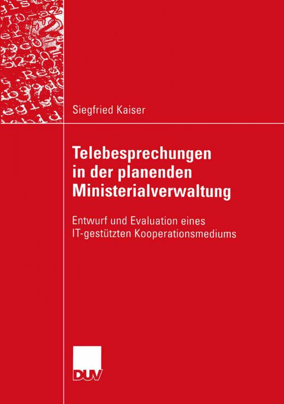 Cover-Bild Telebesprechungen in der planenden Ministerialverwaltung