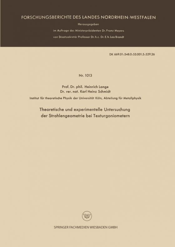 Cover-Bild Theoretische und experimentelle Untersuchung der Strahlengeometrie bei Texturgoniometern