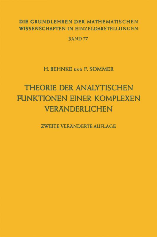 Cover-Bild Theorie der analytischen Funktionen einer komplexen Veränderlichen