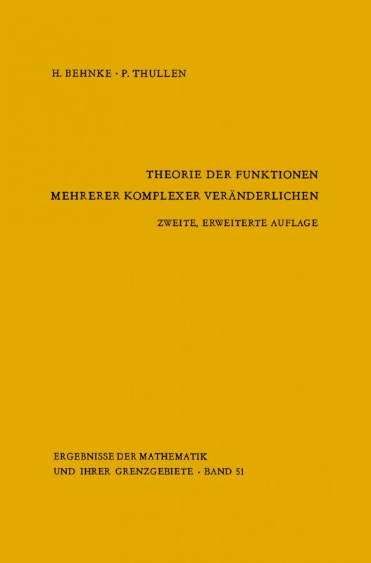 Cover-Bild Theorie der Funktionen mehrerer komplexer Veränderlichen