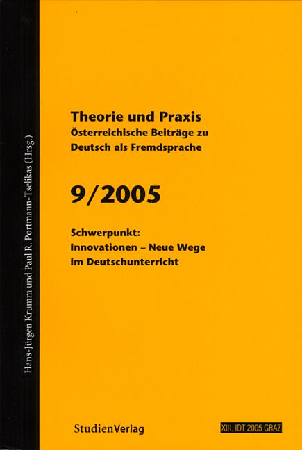 Cover-Bild Theorie und Praxis - Österreichische Beiträge zu Deutsch als Fremdsprache 9, 2005