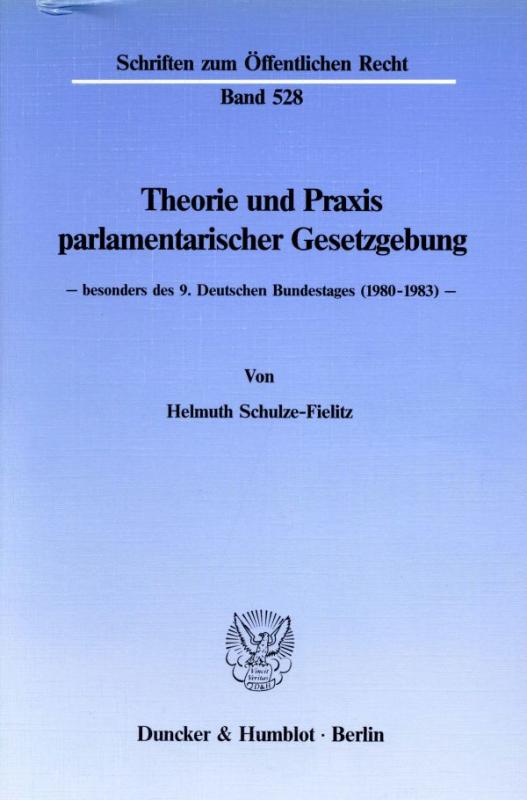 Cover-Bild Theorie und Praxis parlamentarischer Gesetzgebung -