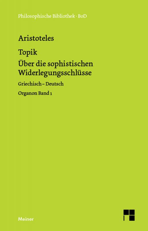 Cover-Bild Topik, neuntes Buch oder Über die sophistischen Widerlegungsschlüsse