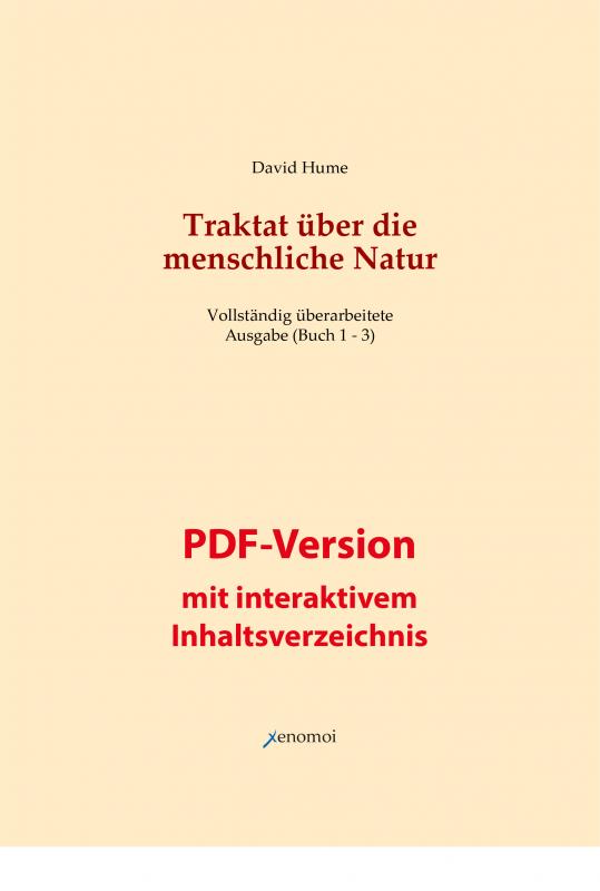 Cover-Bild Traktat über die menschliche Natur. Buch 1 - 3 (PDF-Version / vollständige Ausgabe)