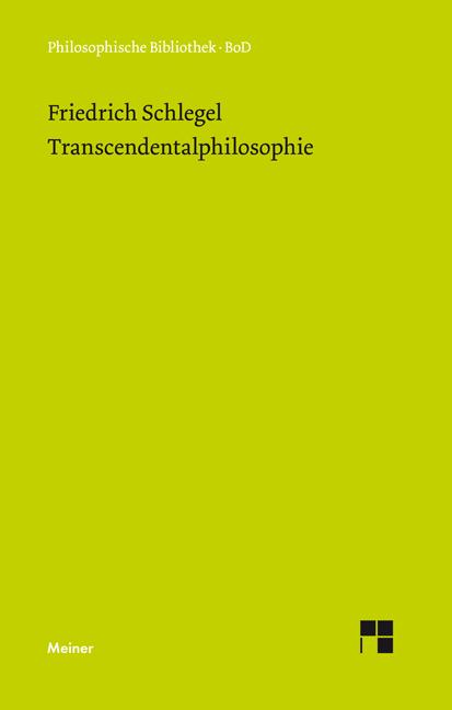 Cover-Bild Transcendentalphilosophie (1800-1801)