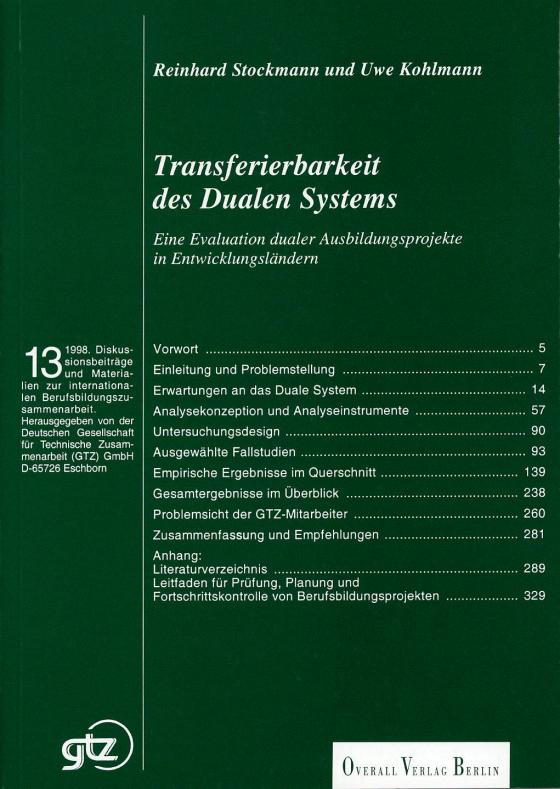 Cover-Bild Transferierbarkeit des Dualen Systems