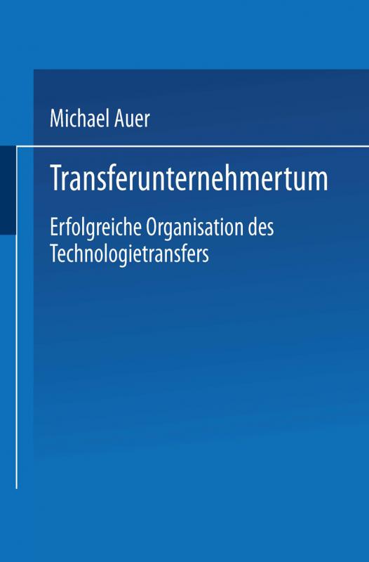 Cover-Bild Transferunternehmertum