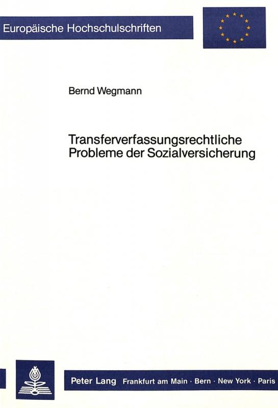 Cover-Bild Transferverfassungsrechtliche Probleme der Sozialversicherung