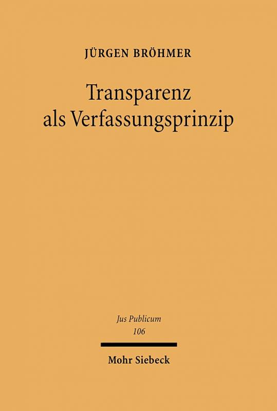 Cover-Bild Transparenz als Verfassungsprinzip