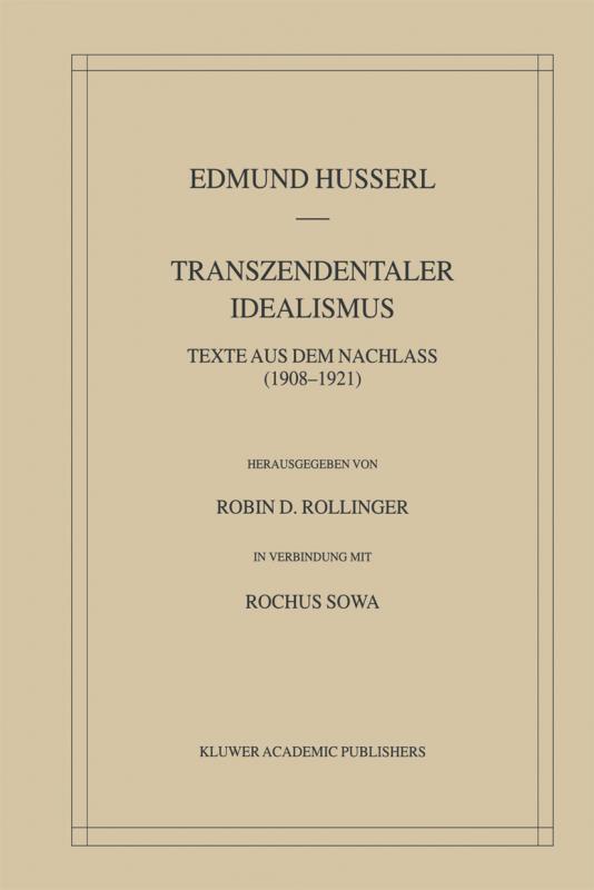 Cover-Bild Transzendentaler Idealismus