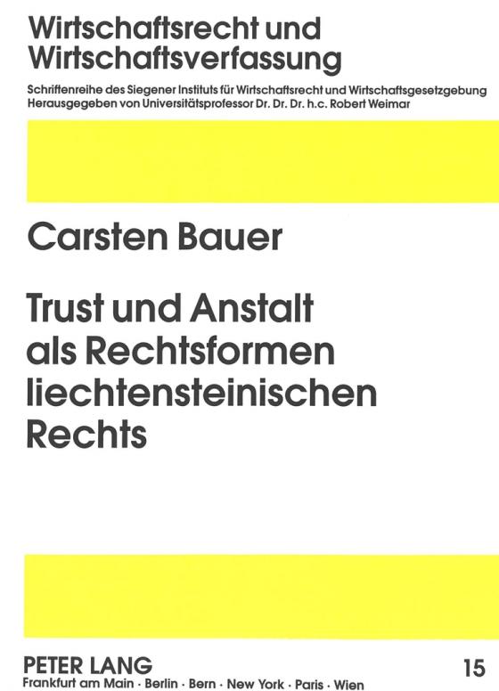 Cover-Bild Trust und Anstalt als Rechtsformen liechtensteinischen Rechts