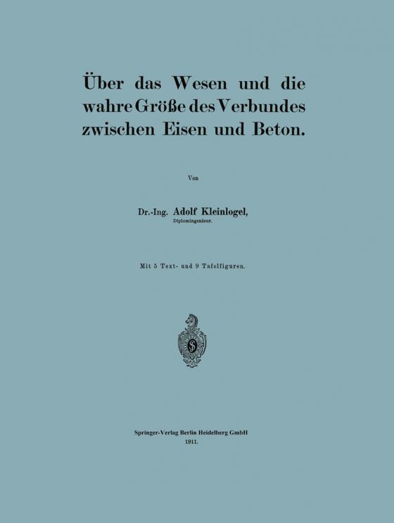 Cover-Bild Über das Wesen und die wahre Größe des Verbundes zwischen Eisen und Beton