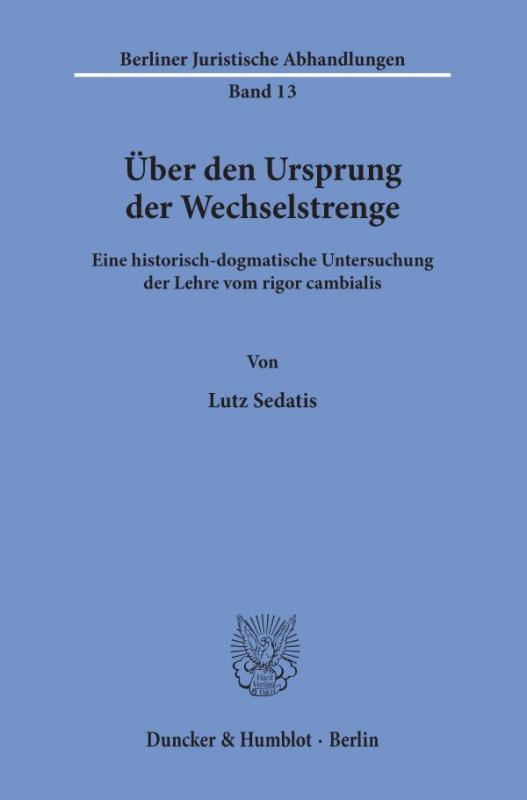 Cover-Bild Über den Ursprung der Wechselstrenge.