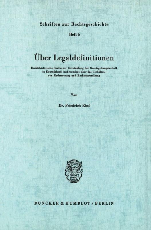 Cover-Bild Über Legaldefinitionen.