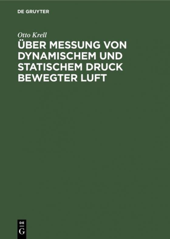 Cover-Bild Über Messung von dynamischem und statischem Druck bewegter Luft