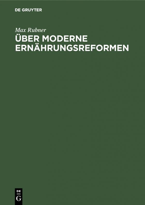 Cover-Bild Über moderne Ernährungsreformen