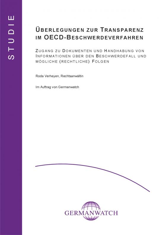 Cover-Bild Überlegungen zur Transparenz im OECD-Beschwerdeverfahren