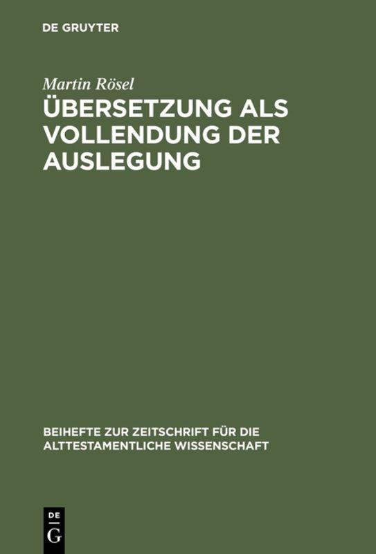 Cover-Bild Übersetzung als Vollendung der Auslegung