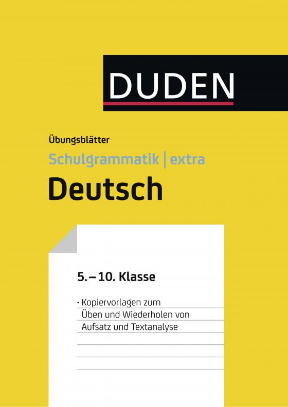 Cover-Bild Übungsblätter Aufsatz/Textanalyse zur Duden Schulgrammatik extra - Deutsch