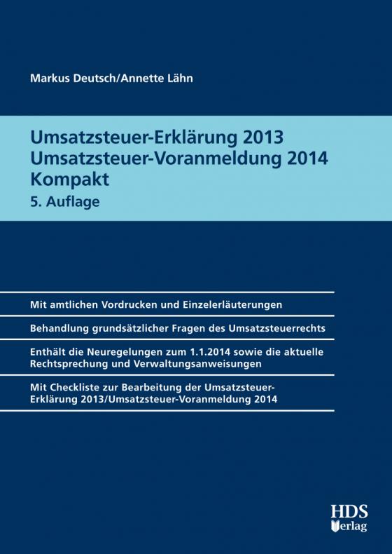 Cover-Bild Umsatzsteuer-Erklärung 2013/Umsatzsteuer-Voranmeldung 2014 Kompakt