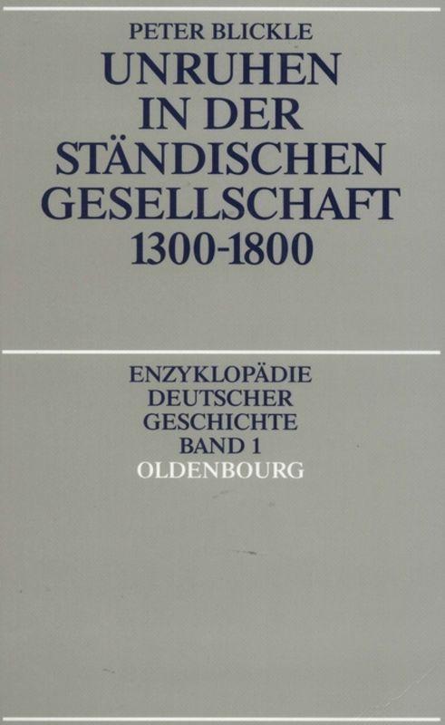 Cover-Bild Unruhen in der ständischen Gesellschaft 1300-1800