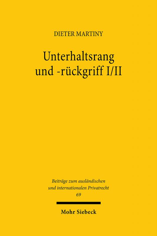 Cover-Bild Unterhaltsrang und -rückgriff I/II