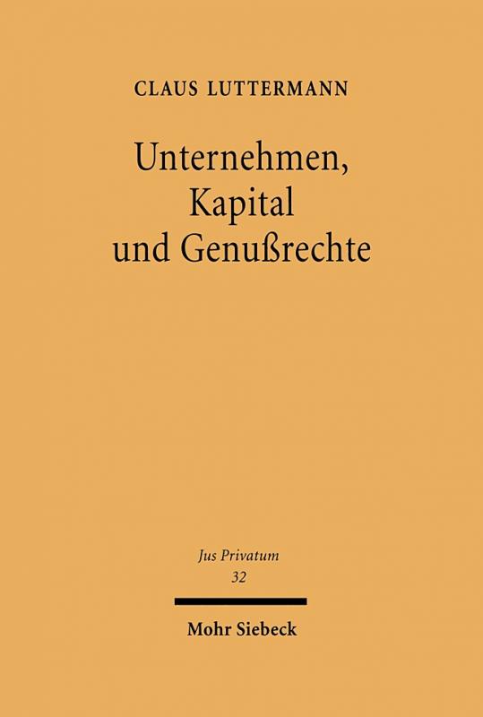 Cover-Bild Unternehmen, Kapital und Genußrechte