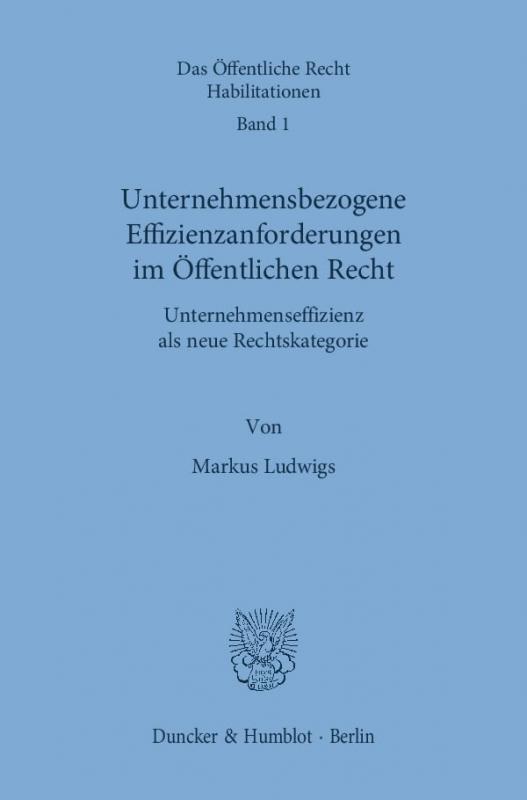 Cover-Bild Unternehmensbezogene Effizienzanforderungen im Öffentlichen Recht.