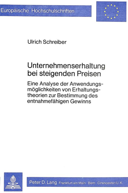 Cover-Bild Unternehmenserhaltung bei steigenden Preisen