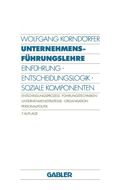 Cover-Bild Unternehmensführungslehre