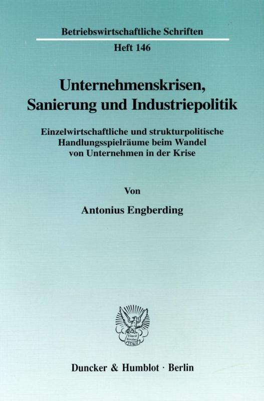 Cover-Bild Unternehmenskrisen, Sanierung und Industriepolitik.