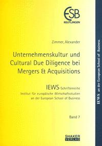 Cover-Bild Unternehmenskultur und Cultural Due Diligence bei Mergers & Acquisitions