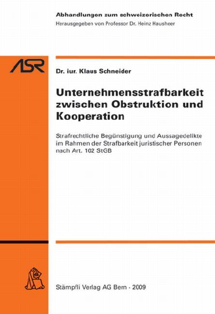 Cover-Bild Unternehmensstrafbarkeit zwischen Obstruktion und Kooperation