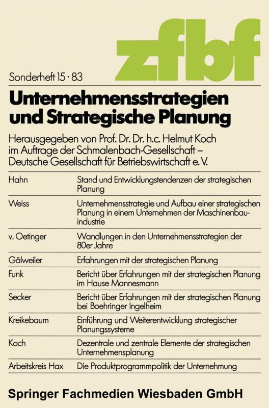 Cover-Bild Unternehmensstrategien und strategische Planung