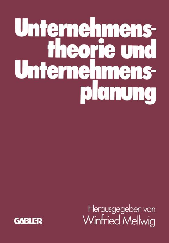Cover-Bild Unternehmenstheorie und Unternehmensplanung