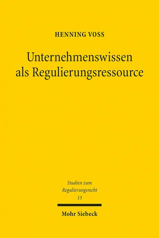 Cover-Bild Unternehmenswissen als Regulierungsressource