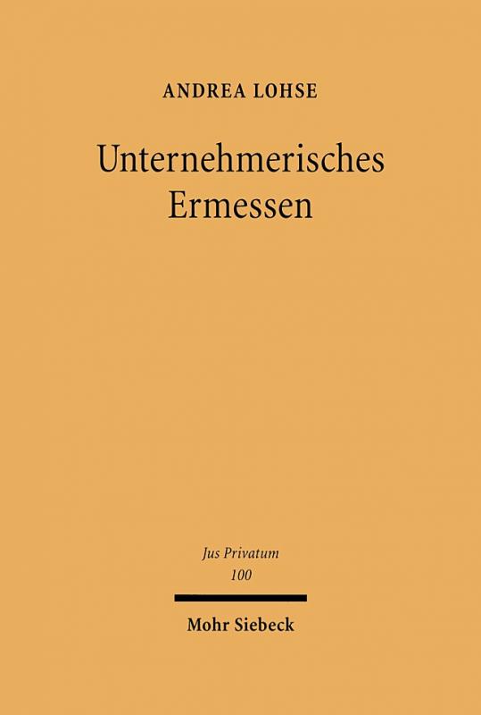 Cover-Bild Unternehmerisches Ermessen