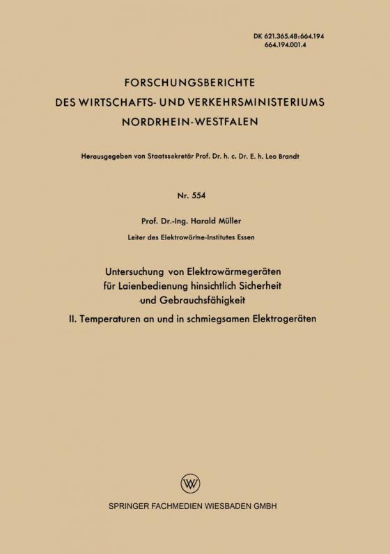 Cover-Bild Untersuchung von Elektrowärmegeräten für Laienbedienung hinsichtlich Sicherheit und Gebrauchsfähigkeit