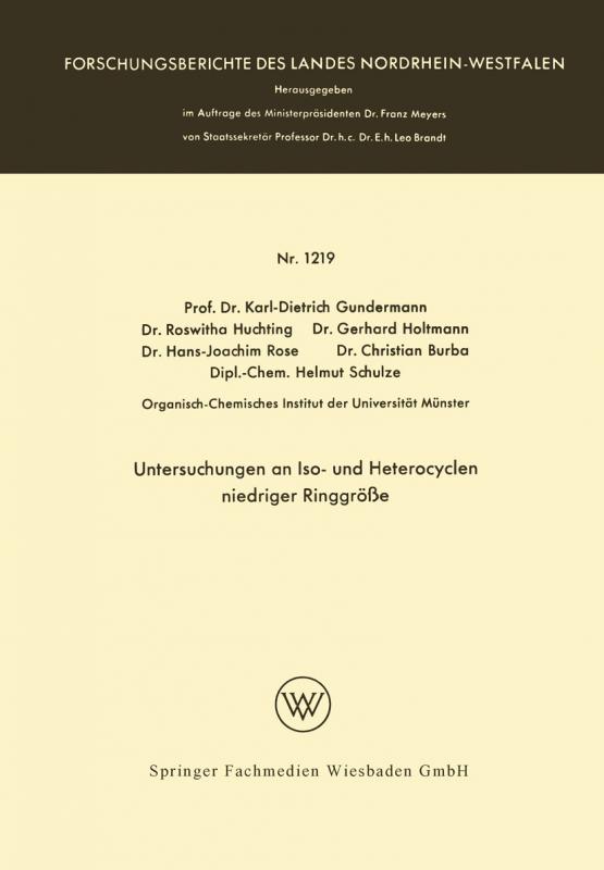 Cover-Bild Untersuchungen an Iso- und Heterocyclen niedriger Ringgröße