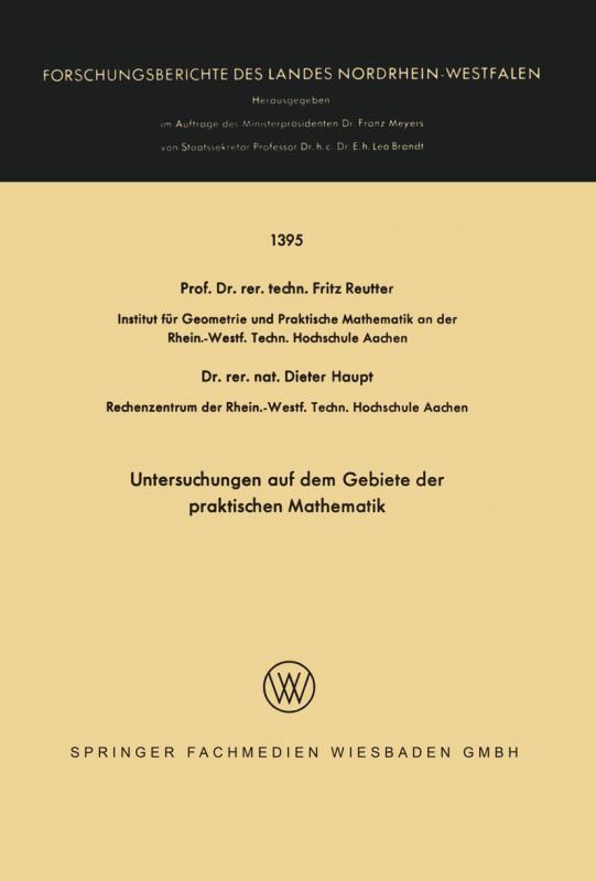 Cover-Bild Untersuchungen auf dem Gebiete der praktischen Mathematik