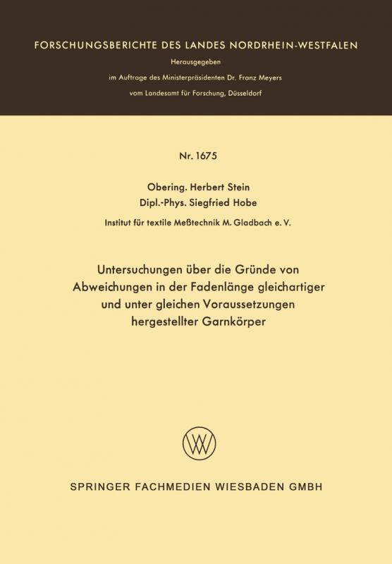 Cover-Bild Untersuchungen über die Gründe von Abweichungen in der Fadenlänge gleichartiger und unter gleichen Voraussetzungen hergestellter Garnkörper