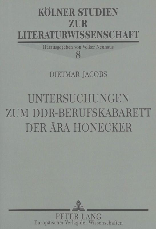 Cover-Bild Untersuchungen zum DDR-Berufskabarett der Ära Honecker