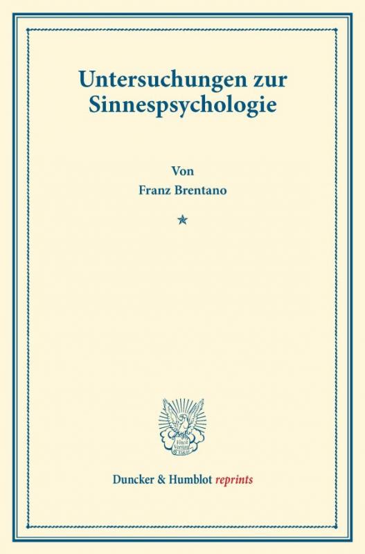 Cover-Bild Untersuchungen zur Sinnespsychologie.