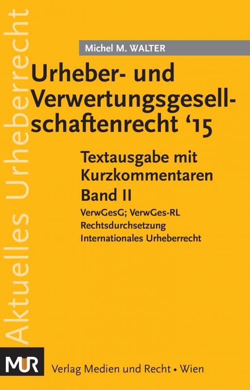 Cover-Bild Urheber- und Verwertungsgesellschaftenrecht '15
