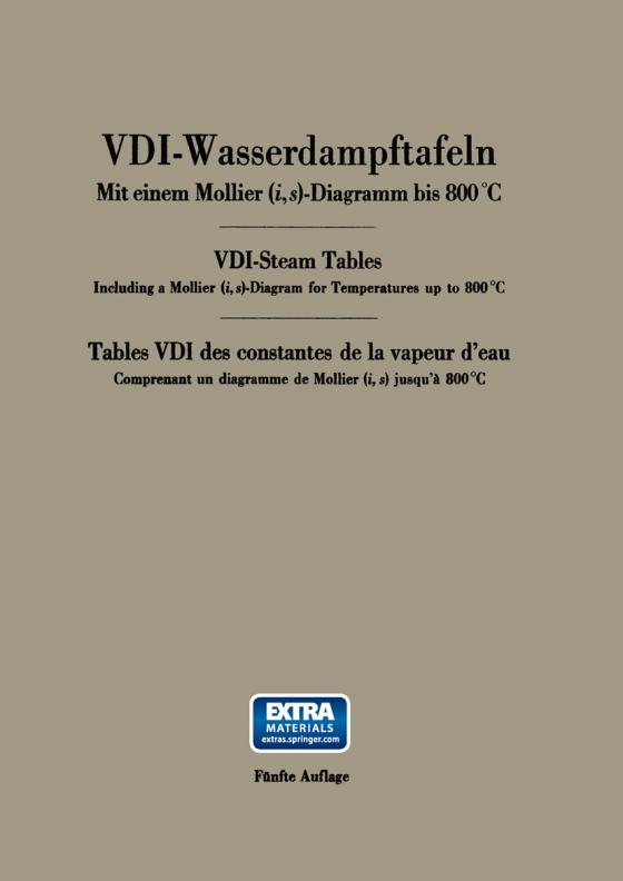 Cover-Bild VDI-Wasserdampftafeln / VDI-Steam Tables / Tables VDI des constantes de la vapeur d’eau