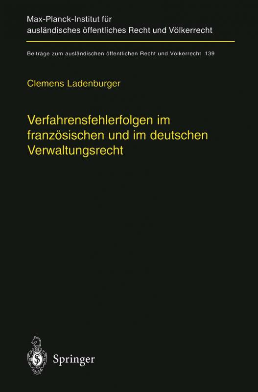 Cover-Bild Verfahrensfehlerfolgen im französischen und im deutschen Verwaltungsrecht