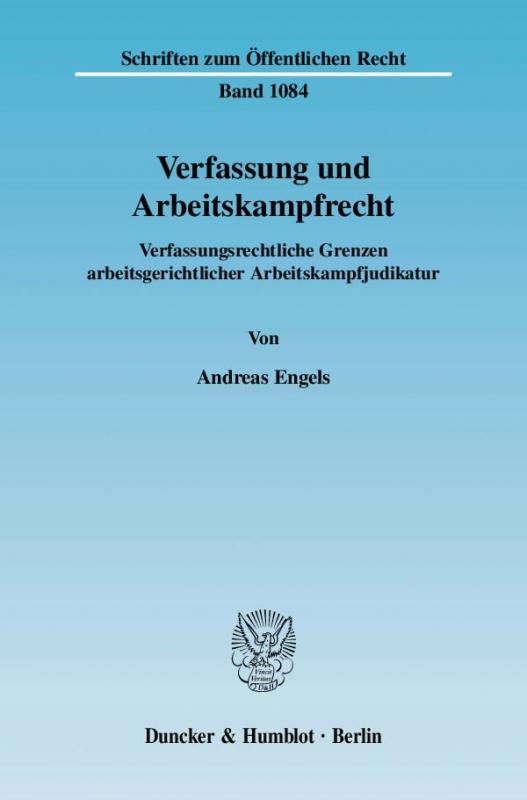 Cover-Bild Verfassung und Arbeitskampfrecht.