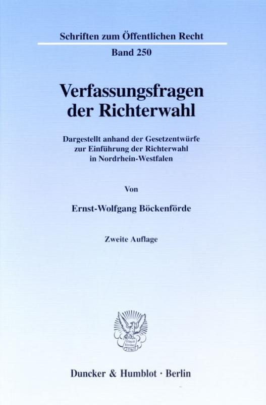 Cover-Bild Verfassungsfragen der Richterwahl.