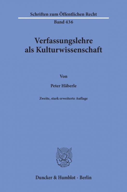 Cover-Bild Verfassungslehre als Kulturwissenschaft.